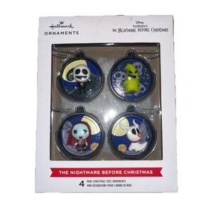 Nightmare Before Christmas Hallmark Jack Sally Zero Oogie Set Of 4 Ornaments